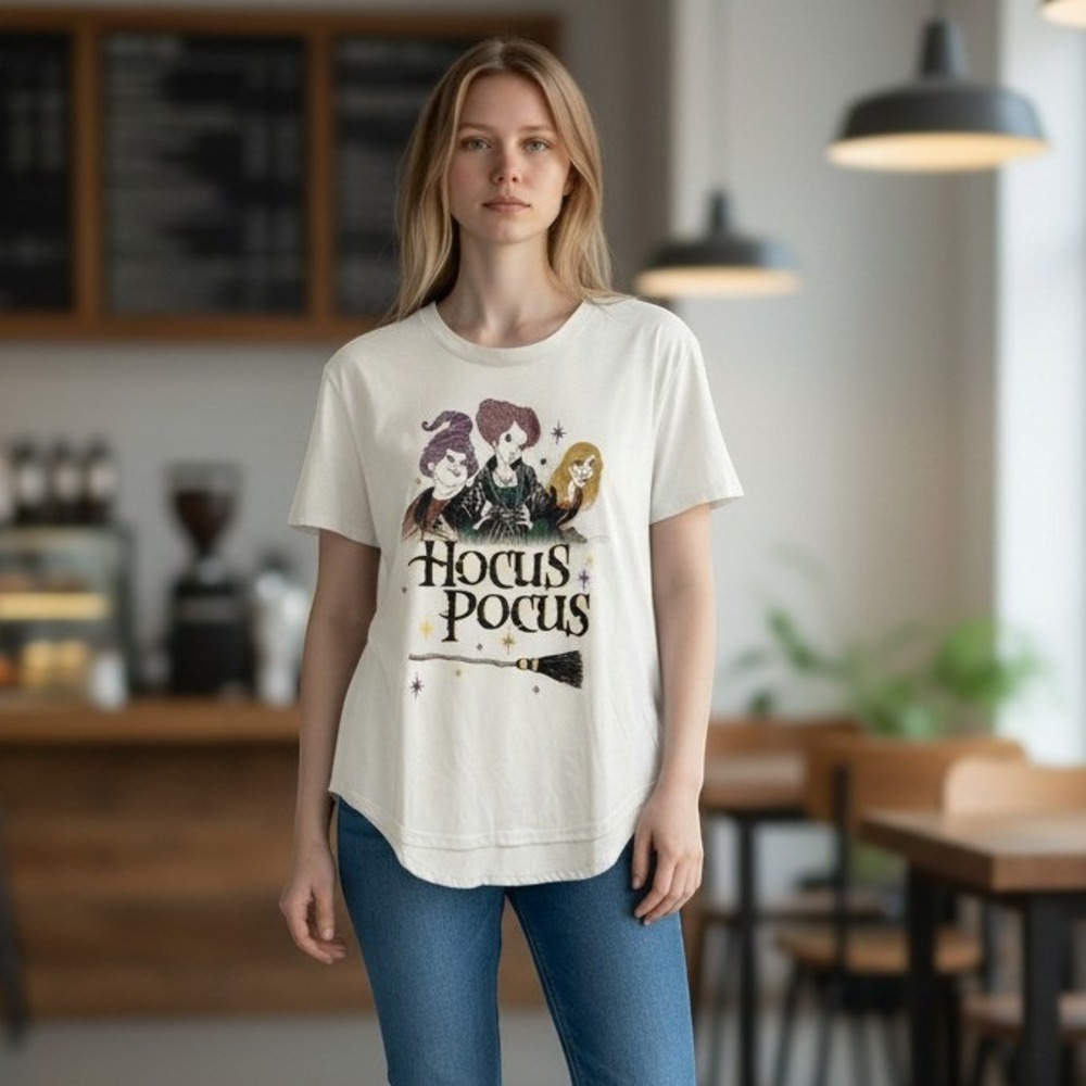 Disney Hocus Pocus T-Shirt Womens XL White Excellent Sanderson Sisters Graphic